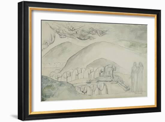 Illustrations to Dante's 'Divine Comedy', the Hypocrites with Caiaphas-William Blake-Framed Giclee Print