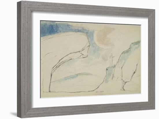 Illustrations to Dante's 'Divine Comedy', the Laborious Passage Along the Rocks-William Blake-Framed Giclee Print