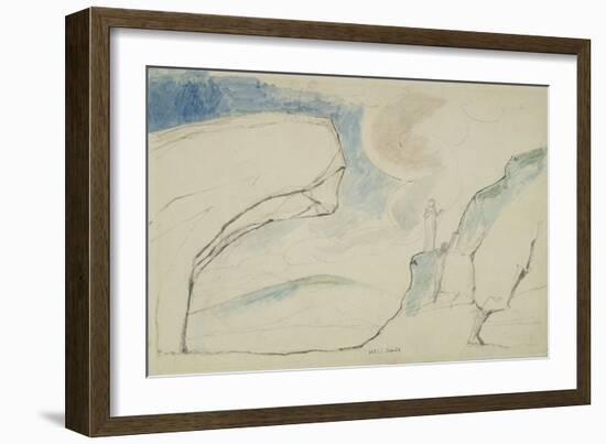 Illustrations to Dante's 'Divine Comedy', the Laborious Passage Along the Rocks-William Blake-Framed Giclee Print