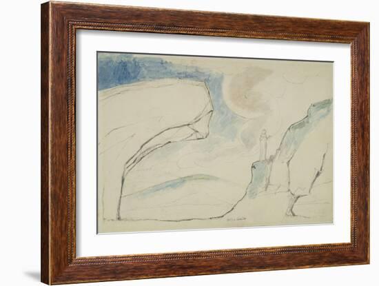 Illustrations to Dante's 'Divine Comedy', the Laborious Passage Along the Rocks-William Blake-Framed Giclee Print