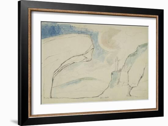 Illustrations to Dante's 'Divine Comedy', the Laborious Passage Along the Rocks-William Blake-Framed Giclee Print