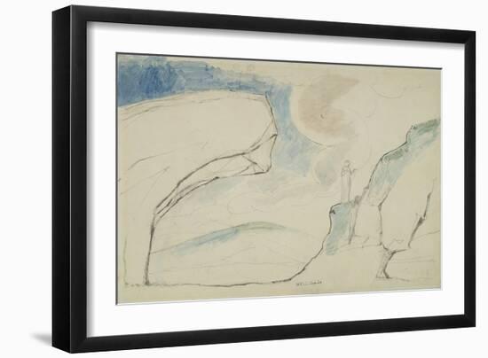 Illustrations to Dante's 'Divine Comedy', the Laborious Passage Along the Rocks-William Blake-Framed Giclee Print