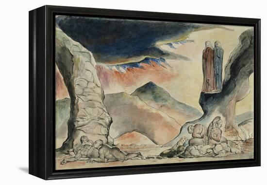 Illustrations to Dante's 'Divine Comedy', the Pit of Disease: the Falsifiers-William Blake-Framed Premier Image Canvas