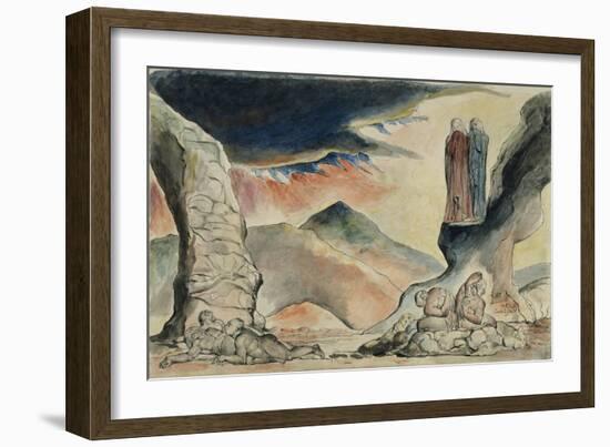 Illustrations to Dante's 'Divine Comedy', the Pit of Disease: the Falsifiers-William Blake-Framed Giclee Print