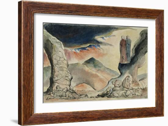 Illustrations to Dante's 'Divine Comedy', the Pit of Disease: the Falsifiers-William Blake-Framed Giclee Print