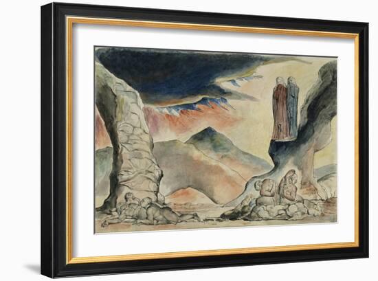 Illustrations to Dante's 'Divine Comedy', the Pit of Disease: the Falsifiers-William Blake-Framed Giclee Print