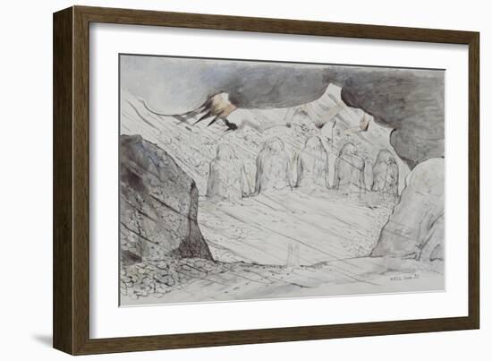 Illustrations to Dante's 'Divine Comedy', the Primaeval Giants Sunk in the Soil-William Blake-Framed Giclee Print