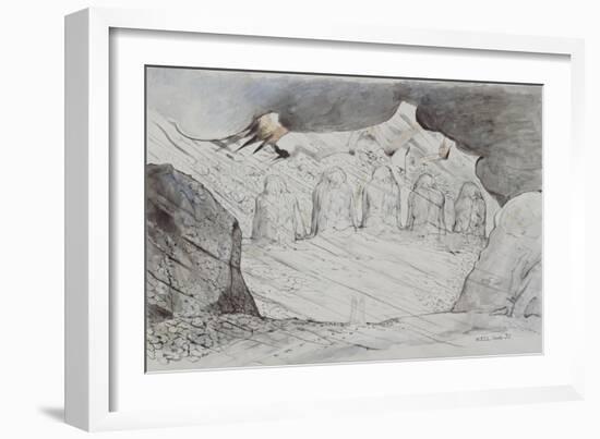 Illustrations to Dante's 'Divine Comedy', the Primaeval Giants Sunk in the Soil-William Blake-Framed Giclee Print