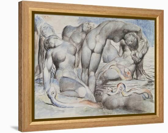 Illustrations to Dante's 'Divine Comedy', the Punishment of the Thieves-William Blake-Framed Premier Image Canvas