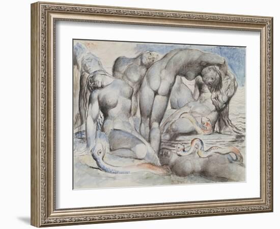 Illustrations to Dante's 'Divine Comedy', the Punishment of the Thieves-William Blake-Framed Giclee Print