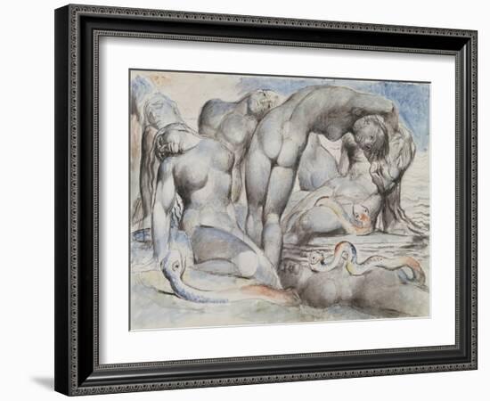 Illustrations to Dante's 'Divine Comedy', the Punishment of the Thieves-William Blake-Framed Giclee Print