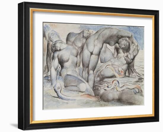 Illustrations to Dante's 'Divine Comedy', the Punishment of the Thieves-William Blake-Framed Giclee Print