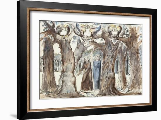 Illustrations to Dante's Divine Comedy, the Wood of the Self-Murderers-William Blake-Framed Giclee Print