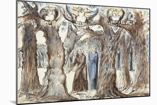 Illustrations to Dante's Divine Comedy, the Wood of the Self-Murderers-William Blake-Mounted Giclee Print