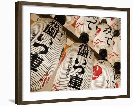 Iluminated Paper Lanterns at Yasaka Shrine in Kyoto-Rudy Sulgan-Framed Photographic Print