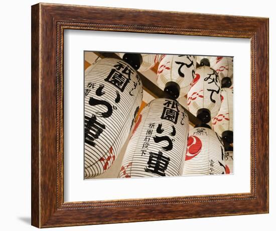 Iluminated Paper Lanterns at Yasaka Shrine in Kyoto-Rudy Sulgan-Framed Photographic Print