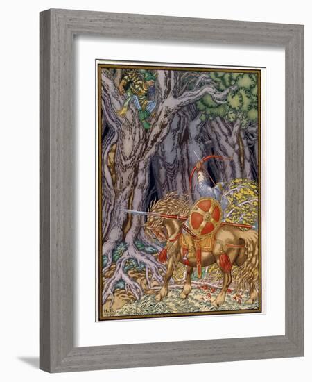 Ilya Mouromets (Elie De Mourom) Et Le Voleur Rossignol. (Ilya Muromets and Nightingale the Robber).-Ivan Bilibin-Framed Giclee Print