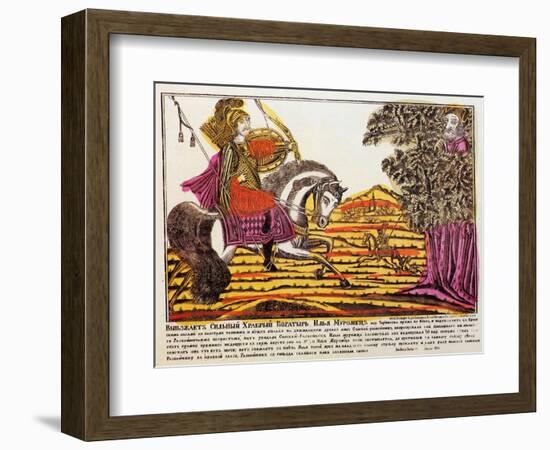 Ilya Muromets and Nightingale the Robber, Lubok Print, 18th Century-null-Framed Giclee Print