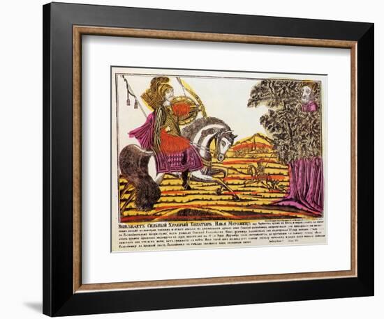 Ilya Muromets and Nightingale the Robber, Lubok Print, 18th Century-null-Framed Giclee Print