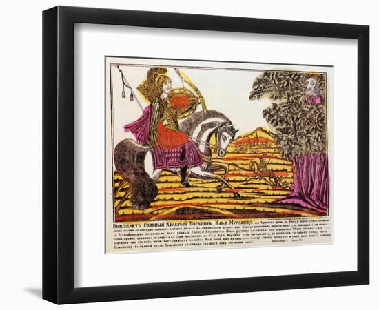 Ilya Muromets and Nightingale the Robber, Lubok Print, 18th Century-null-Framed Giclee Print