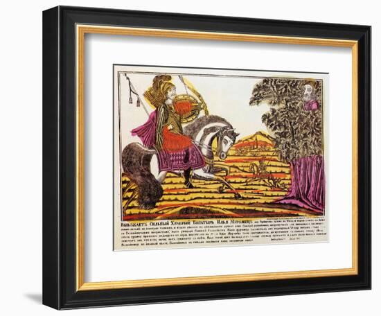 Ilya Muromets and Nightingale the Robber, Lubok Print, 18th Century-null-Framed Giclee Print