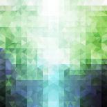 Abstract Green and Blue Triangle Pattern-ilyianne-Art Print