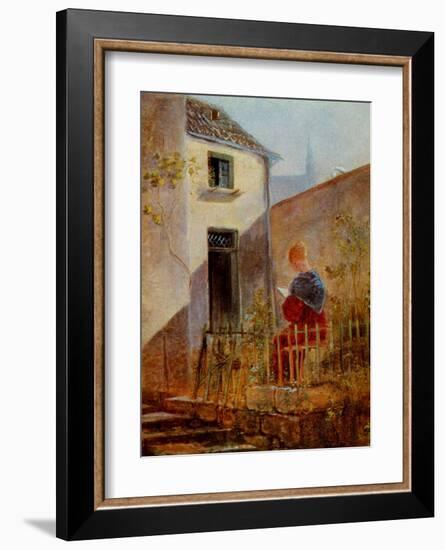 Im Hausgarten Garden-Carl Spitzweg-Framed Art Print