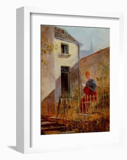 Im Hausgarten Garden-Carl Spitzweg-Framed Art Print