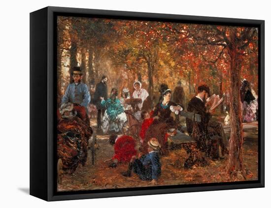 Im Jardin de Luxembourg. 1876-Adolph von Menzel-Framed Premier Image Canvas