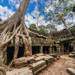 Ancient Khmer Architecture. Ta Prohm Temple with Giant Banyan Tree at Angkor Wat Complex, Siem Reap-Im Perfect Lazybones-Photographic Print