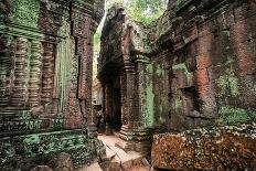 Ancient Khmer Architecture. Ta Prohm Temple with Giant Banyan Tree at Angkor Wat Complex, Siem Reap-Im Perfect Lazybones-Framed Photographic Print