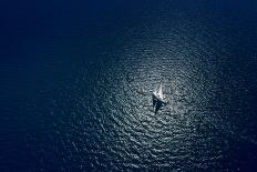 Amazing View to Yacht Sailing in Open Sea at Windy Day. Drone View - Birds Eye Angle-IM_photo-Photographic Print