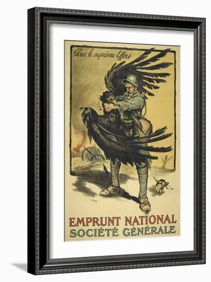 Image Of a French Soldier Strangling a Large Bird (Representing Germany ?).-null-Framed Giclee Print