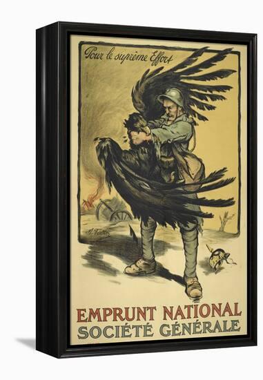 Image Of a French Soldier Strangling a Large Bird (Representing Germany ?).-null-Framed Premier Image Canvas