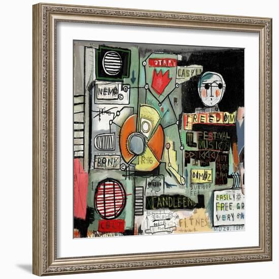 Image of Graffiti, Which Contains a Set of Symbols-Dmitriip-Framed Art Print