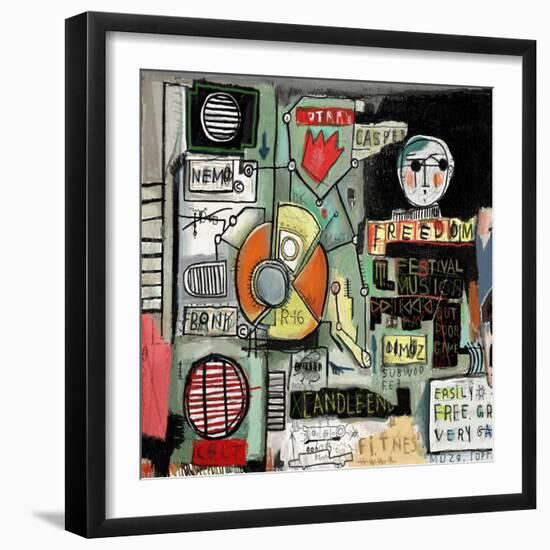 Image of Graffiti, Which Contains a Set of Symbols-Dmitriip-Framed Art Print