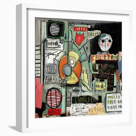 Image of Graffiti, Which Contains a Set of Symbols-Dmitriip-Framed Art Print