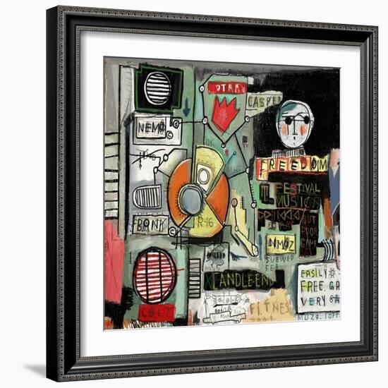 Image of Graffiti, Which Contains a Set of Symbols-Dmitriip-Framed Art Print