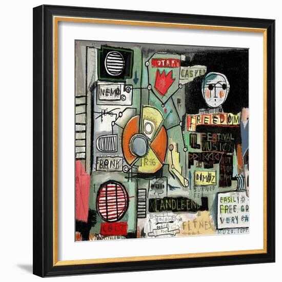 Image of Graffiti, Which Contains a Set of Symbols-Dmitriip-Framed Art Print