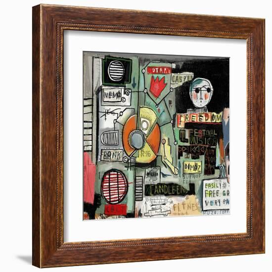 Image of Graffiti, Which Contains a Set of Symbols-Dmitriip-Framed Art Print