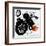 Image of motorcycle, which is made in the style of graffiti-Dmitriip-Framed Art Print