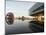 Image of the Clinton Library Building and an Old Bridge Reflected in a Pool-null-Mounted Photographic Print