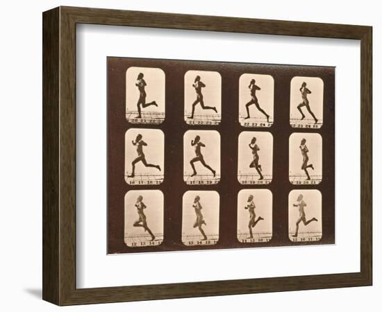 Image Sequence of Athletes. Running, 'Animal Locomotion' Series, C.1881-Eadweard Muybridge-Framed Giclee Print
