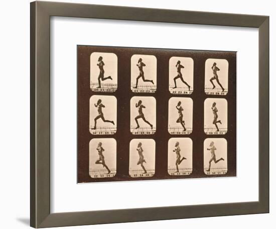 Image Sequence of Athletes. Running, 'Animal Locomotion' Series, C.1881-Eadweard Muybridge-Framed Giclee Print