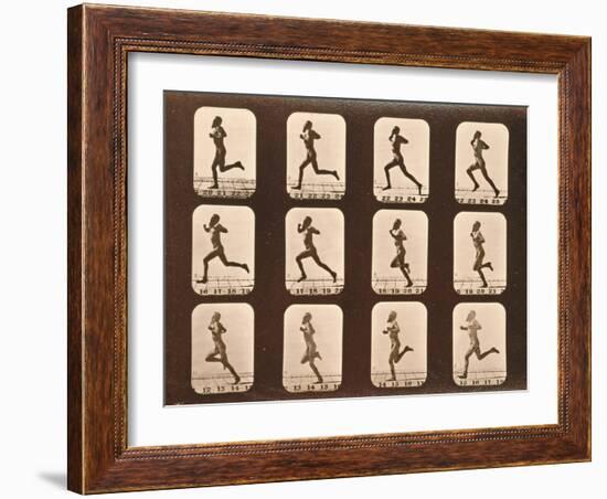 Image Sequence of Athletes. Running, 'Animal Locomotion' Series, C.1881-Eadweard Muybridge-Framed Giclee Print