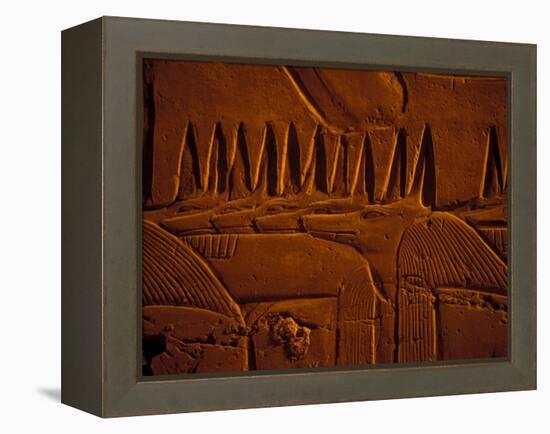 Images of Anubis near Ramesses II Reliefs and Karnak Temple, Egypt-Claudia Adams-Framed Premier Image Canvas