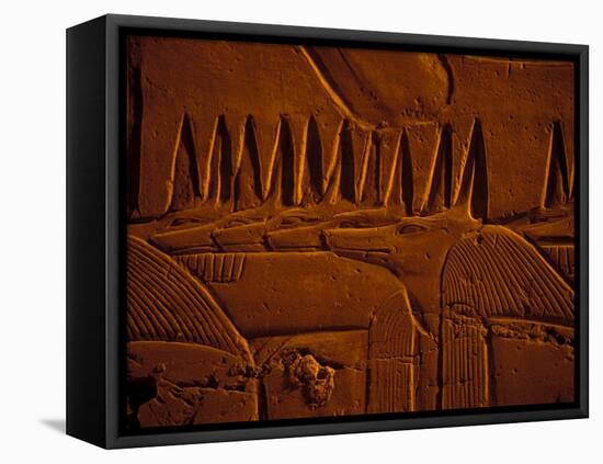 Images of Anubis near Ramesses II Reliefs and Karnak Temple, Egypt-Claudia Adams-Framed Premier Image Canvas