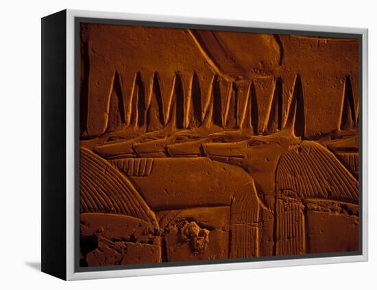 Images of Anubis near Ramesses II Reliefs and Karnak Temple, Egypt-Claudia Adams-Framed Premier Image Canvas