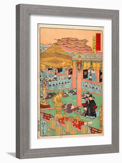 Images of the Fifteen Ashikaga Shoguns at the Toji-In in Kyoto-Kyosai Kawanabe-Framed Giclee Print