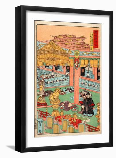 Images of the Fifteen Ashikaga Shoguns at the Toji-In in Kyoto-Kyosai Kawanabe-Framed Giclee Print